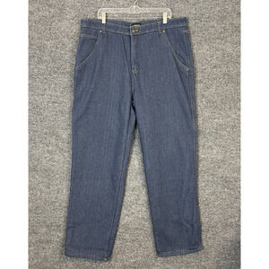 Stanley Mens Fleece Lined Carpenter Jeans Size 38 Blue Dark Wash Work Wear